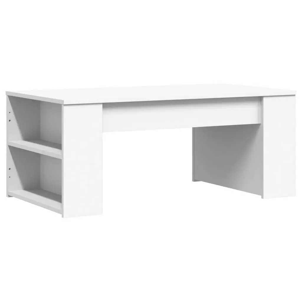 Coffee Table with Storage Compartment Sturdy White 102 x 55 x 42 cm