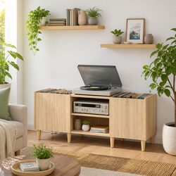 Vinyl LP Record Cabinet in Sonoma Oak Brown