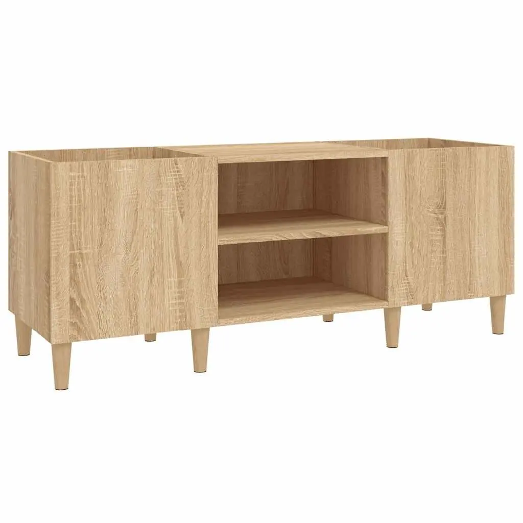 Record Cabinet Storage Vinyl LP Organizer Engineered Wood Brown Sonoma Oak