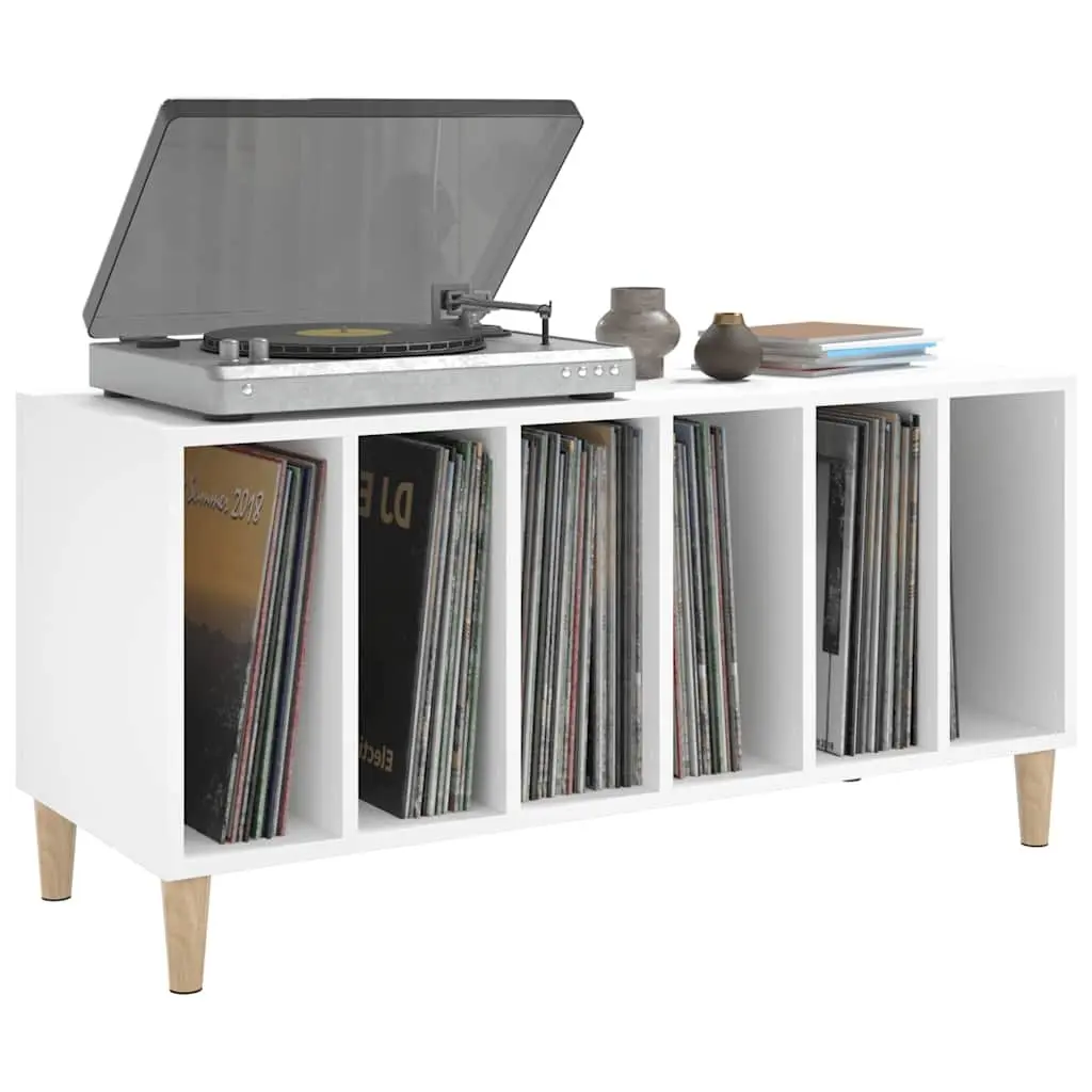 Record Storage Cabinet Spacious White Vinyl LP Organizer