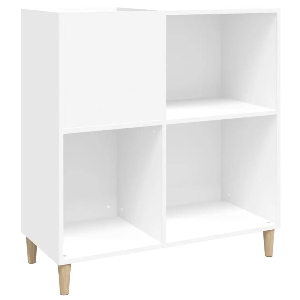 Record Cabinet Engineered Wood Storage White 89 cm