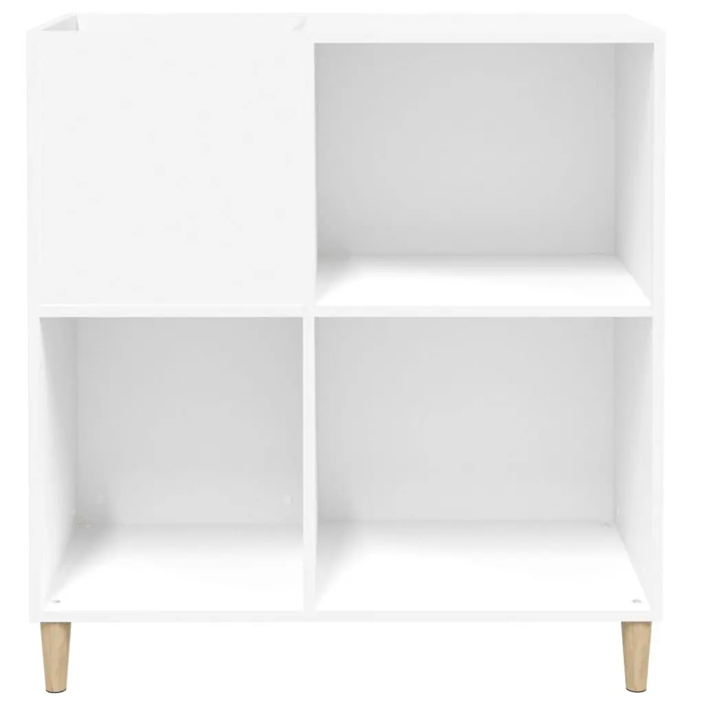Record Cabinet Engineered Wood Storage White 89 cm