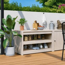Outdoor Kitchen Cabinet Made of Solid Pine Wood
