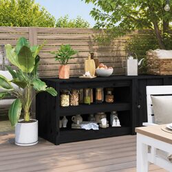 Black Wooden Outdoor Kitchen Storage Cabinet Dimensions