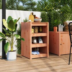Outdoor Kitchen Storage Cupboard in Brown Solid Douglas Wood