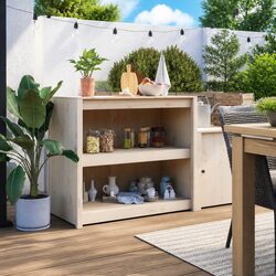 Garden Storage Cabinet in Solid Pine Wood