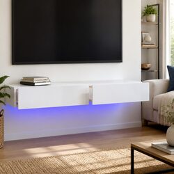 White High Gloss TV Cabinet with RGB LED Lighting