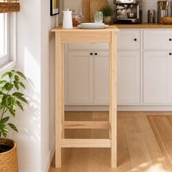 Compact Bar Table in Solid Pine Wood for Small Spaces