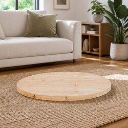 Round Solid Pine Wood Table Top Ø70cm
