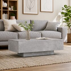 Engineered Wood Coffee Table in Grey with Spacious Surface