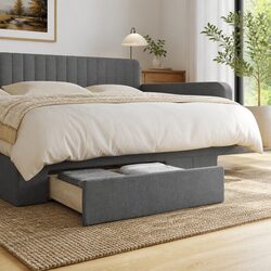 Under Bed Storage Drawers - 2 Pack in Grey Fabric