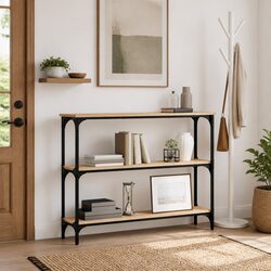 Console Table with Engineered Wood and Metal Frame