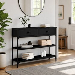 Black Console Table for Living Room and Hallway Use