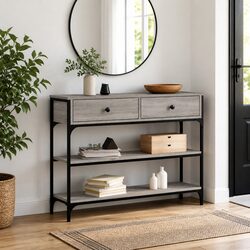 Grey Sonoma Console Table with Durable Metal Frame