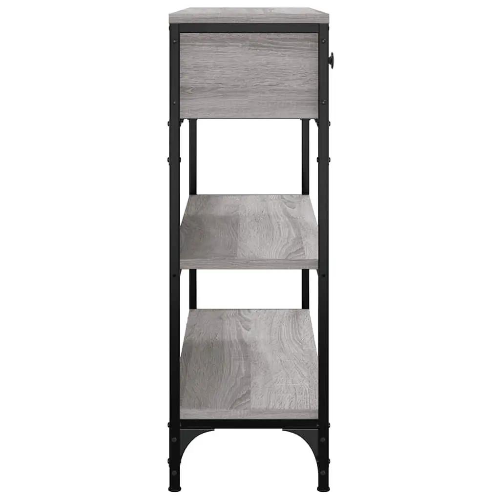 Console Table Engineered Wood Metal Frame Storage 72.5x25x75cm Grey Sonoma