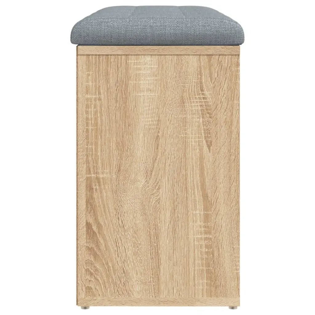 Shoe Bench Padded Seat Engineered Wood Brown 82x32x50cm
