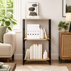 Brown Engineered Wood Bookshelf with 2 Compartments