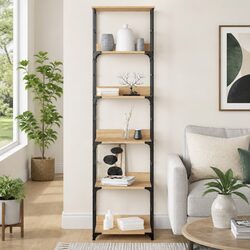 5-Compartment Bookshelf Storage Unit 50x33x188.5cm