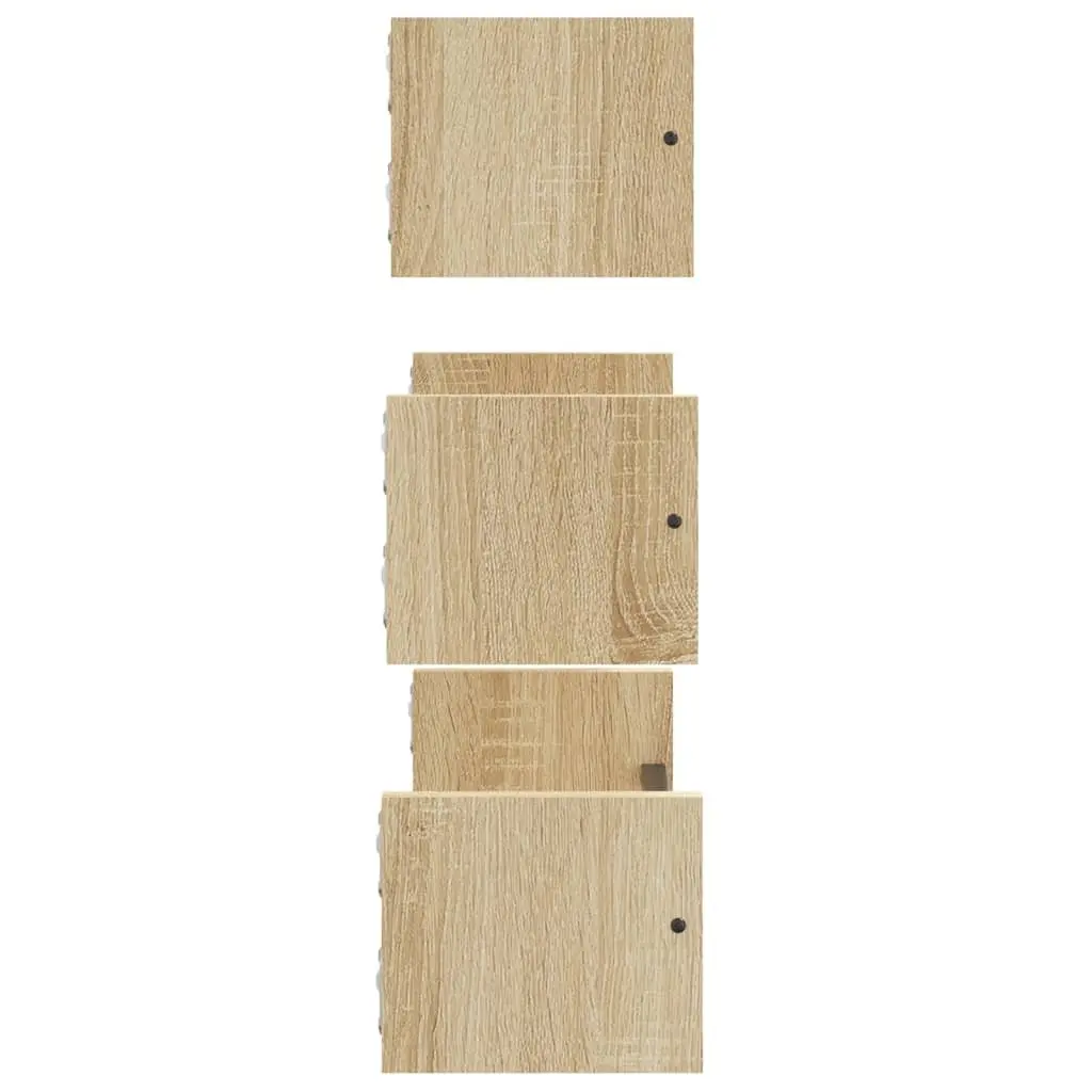Wall Shelf Set Floating Shelves Wall-mounted Storage Brown 3 Piece