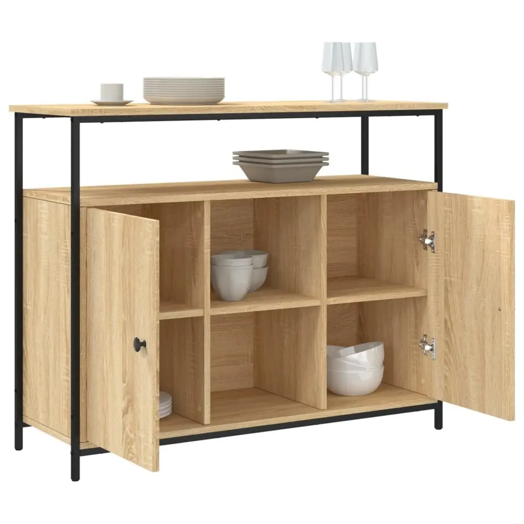Sideboard Engineered Wood Storage Cabinet Ample Space Brown