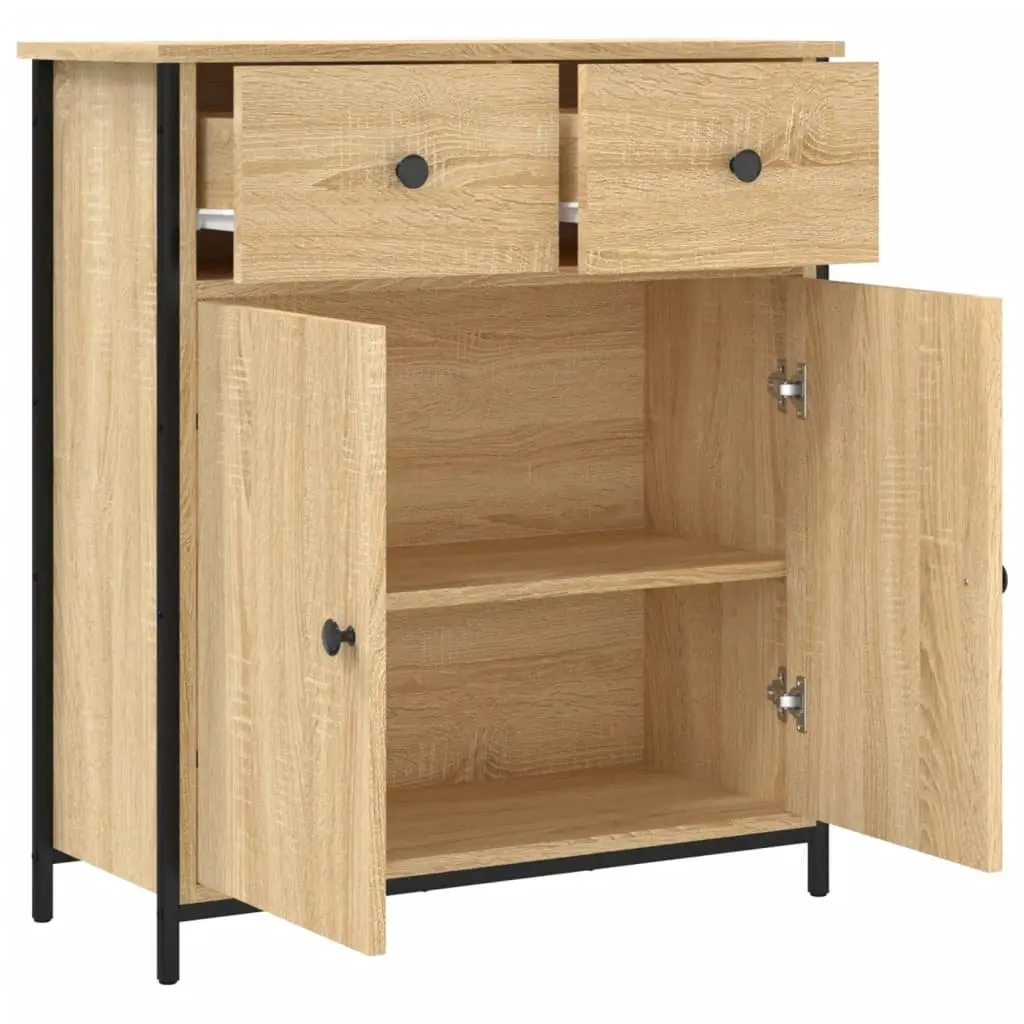Sideboard Storage Cabinet Convenience Feature Brown Engineered Wood 70x30x80cm