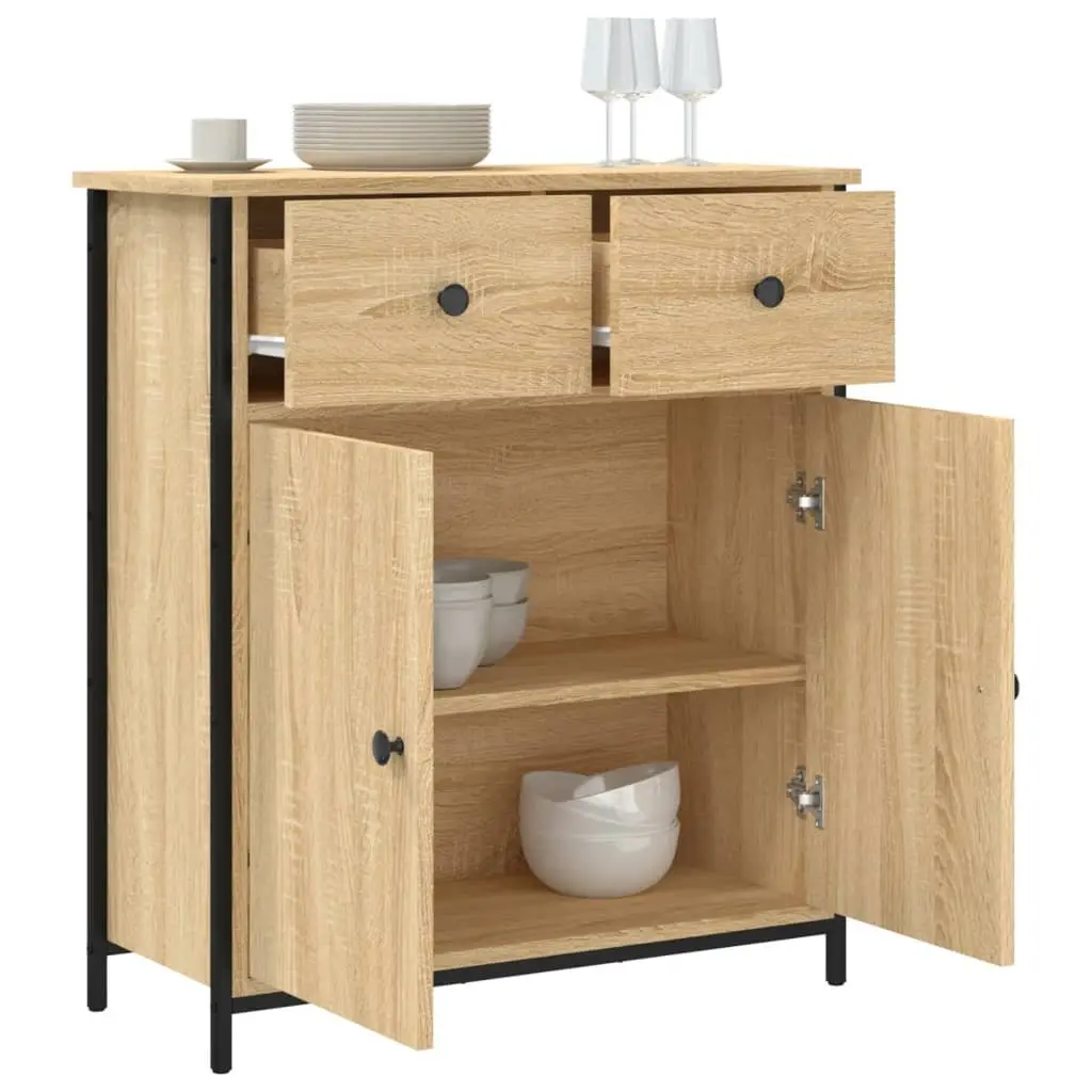 Sideboard Storage Cabinet Convenience Feature Brown Engineered Wood 70x30x80cm
