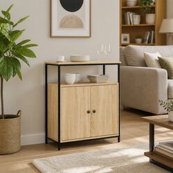 Engineered Wood Sideboard Cabinet in Brown