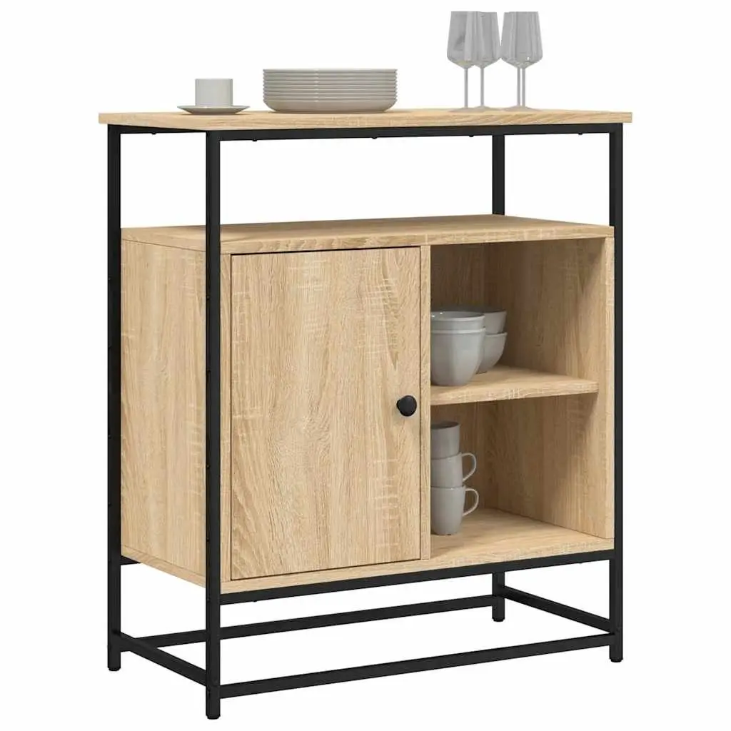 Sideboard Storage Cabinet Brown 69x35x80cm Engineered Wood Buffet Living Room
