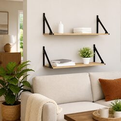 Floating Wall Shelves 2-Piece Sonoma Oak, Engineered Wood