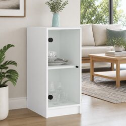 White Storage Cupboard with Glass Doors