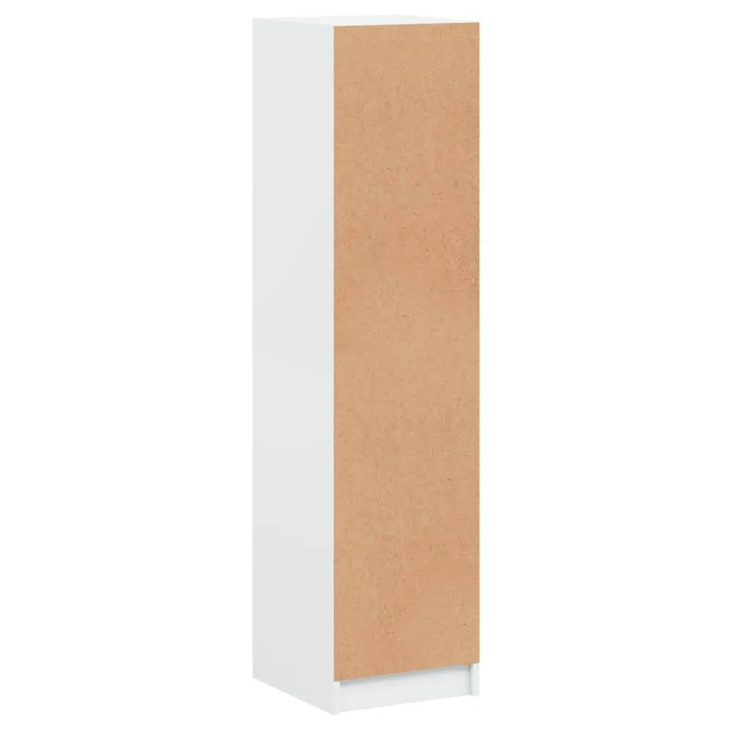 White Highboard Cabinet with Glass Doors Storage Unit 35x37x142cm Engineered Wood