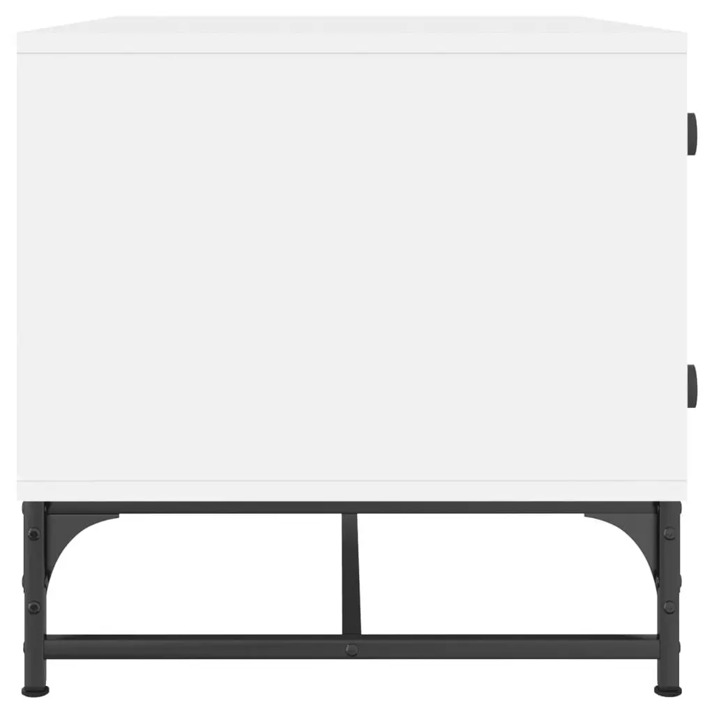 Coffee Table Storage Display White Glass Doors 68.5 x 50 x 50 cm