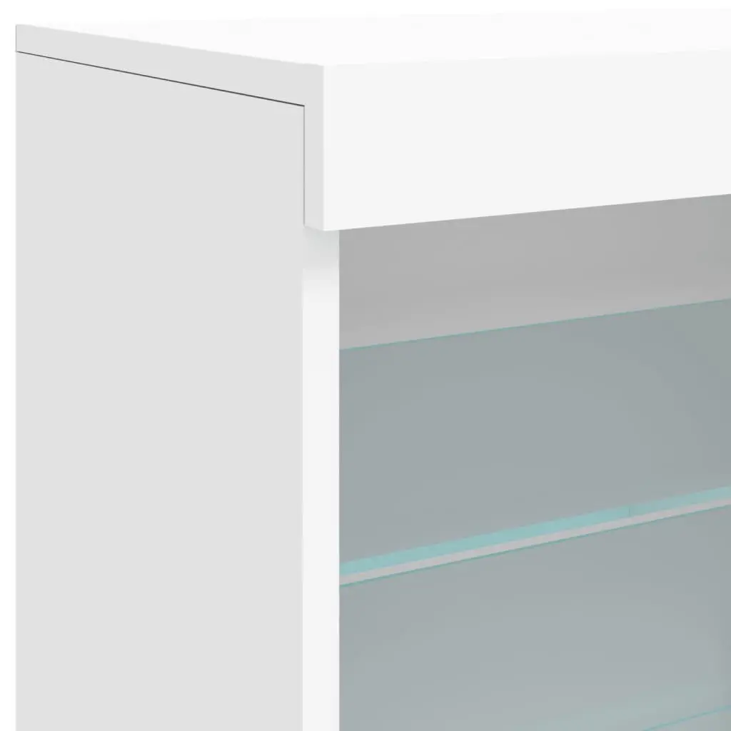 Sideboard Cabinet with RGB LED Lights Storage 60.5cm White