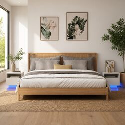 RGB LED Light Bedside Cabinet Set, 40x39x37 cm