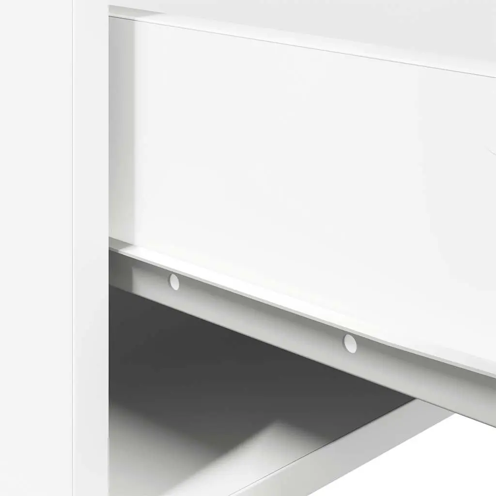 Wall-mounted Bedside Cabinet with RGB LED Lights Storage White