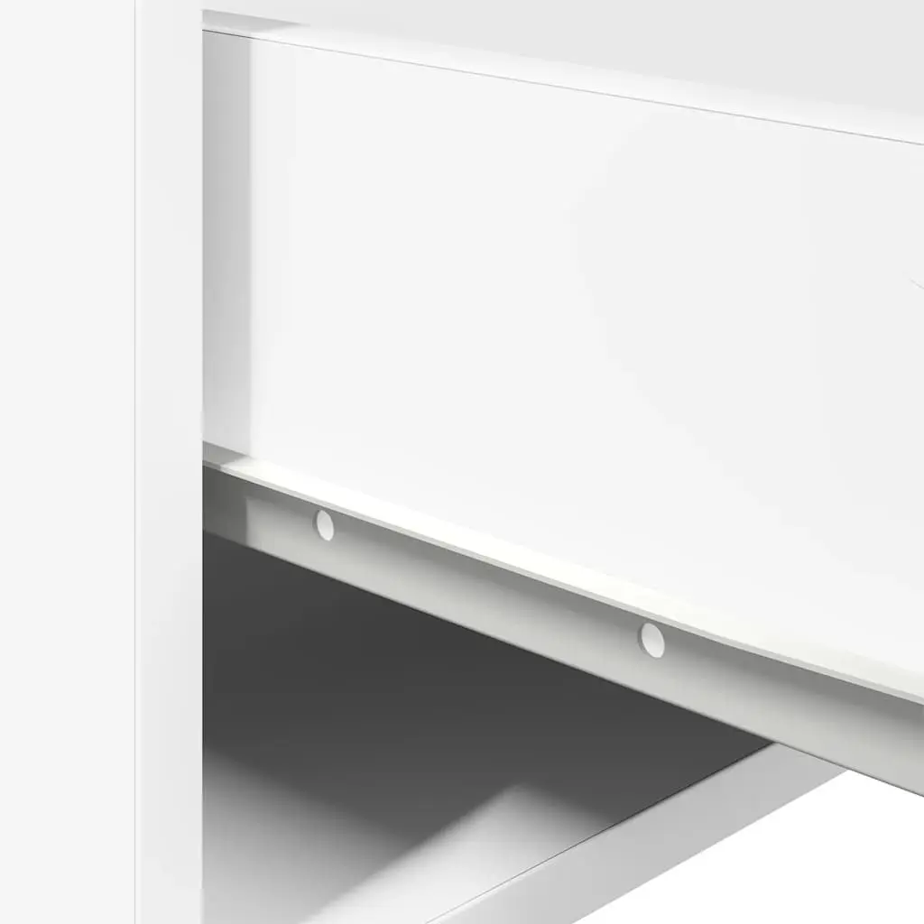 Floating Storage Unit White Wall Mounted Bedside Cabinet with RGB LED Lights 2 Piece
