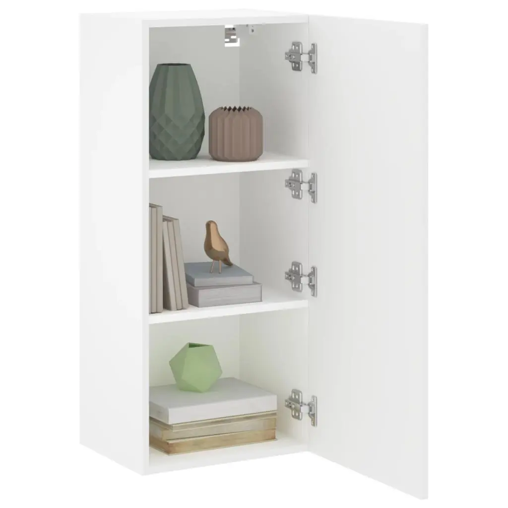 TV Wall Cabinet Floating Media Unit Wall-Mounted Storage White 40.5W x 30D x 90H cm