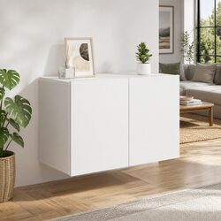 White Wall-Mounted TV Cabinet Media Unit 60x30x41cm