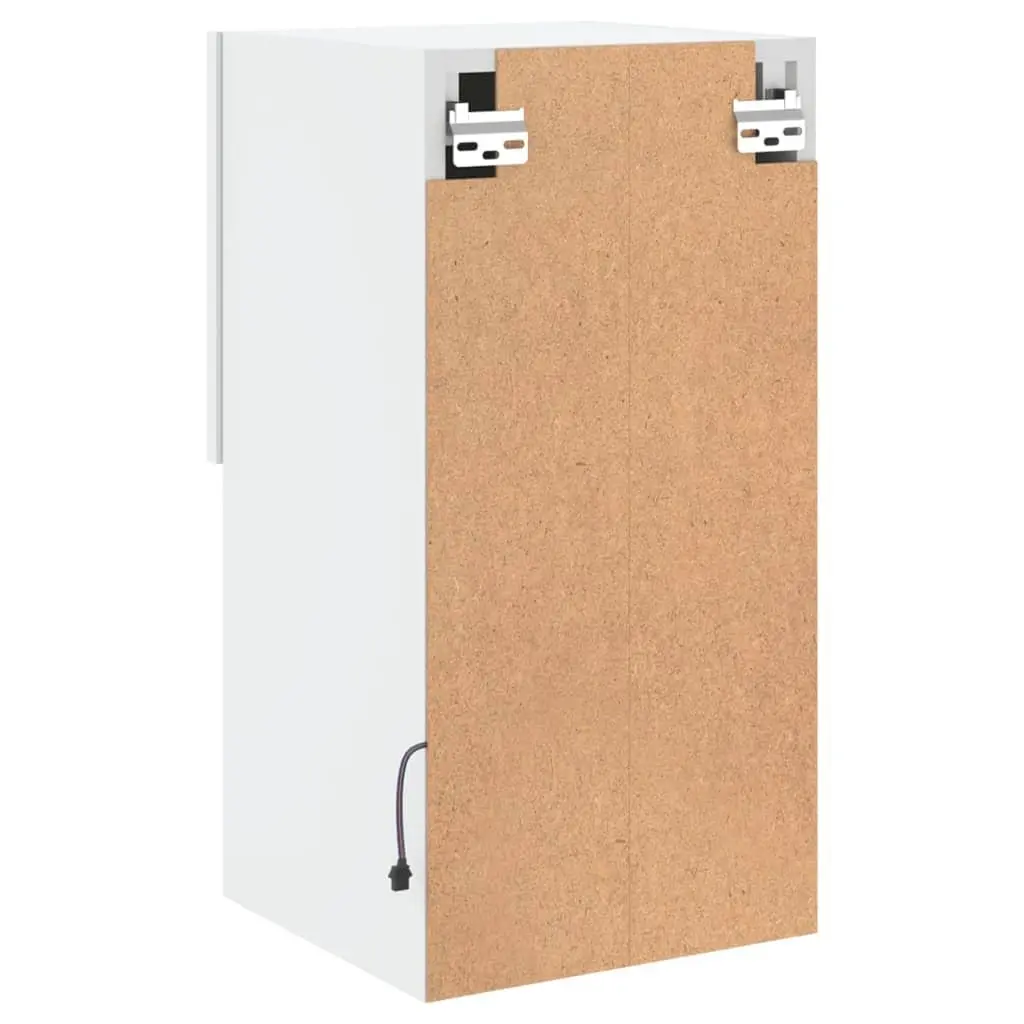 TV Cabinets Wall-Mounted Storage Units with RGB LED Lights White Set of 2