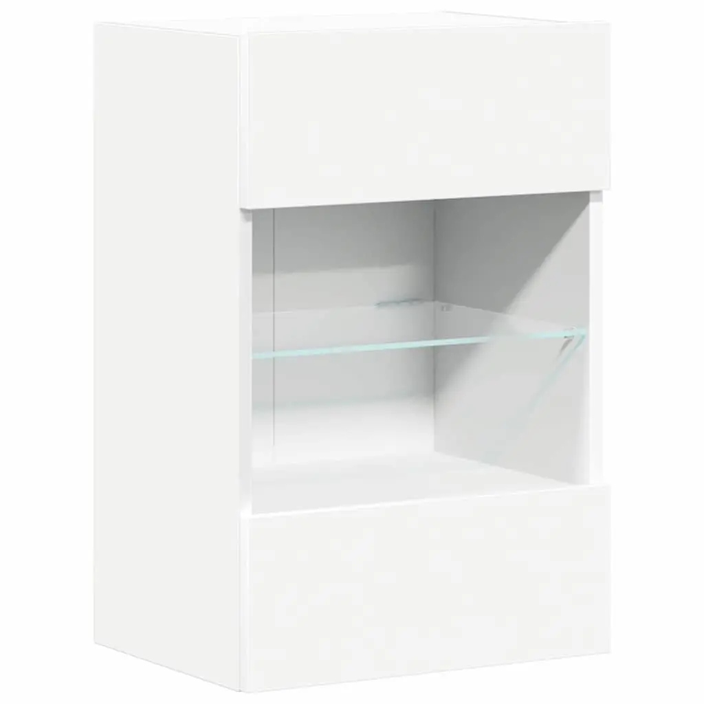 Wall Cabinets with RGB LED Lights 40x30x60.5 cm White 2 pcs