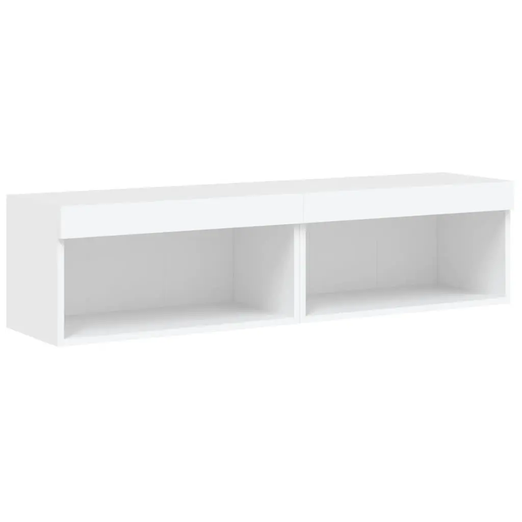 TV Cabinets Wall-Mounted with RGB LED Lights White 60x30x30cm Set