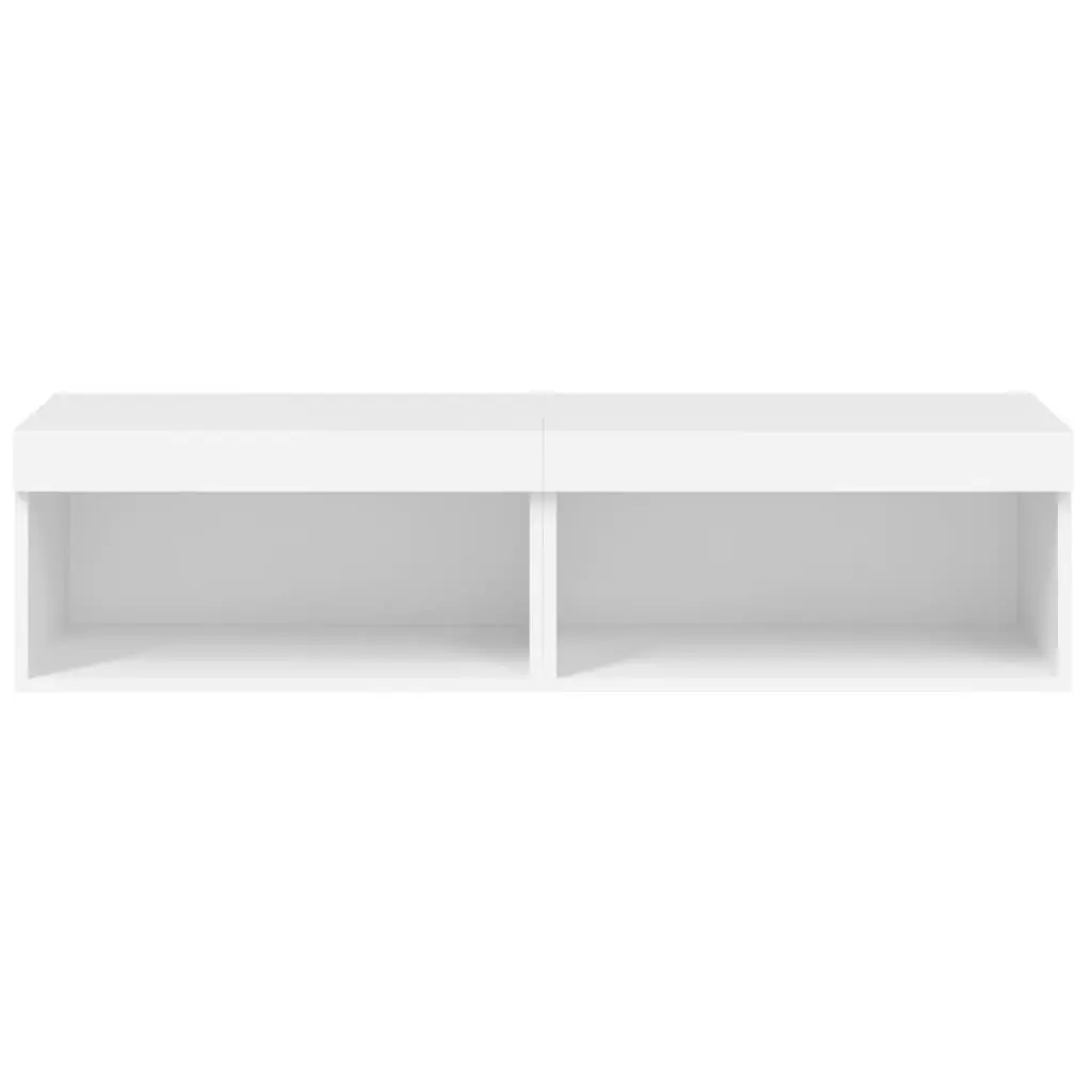 TV Cabinets Wall-Mounted with RGB LED Lights White 60x30x30cm Set