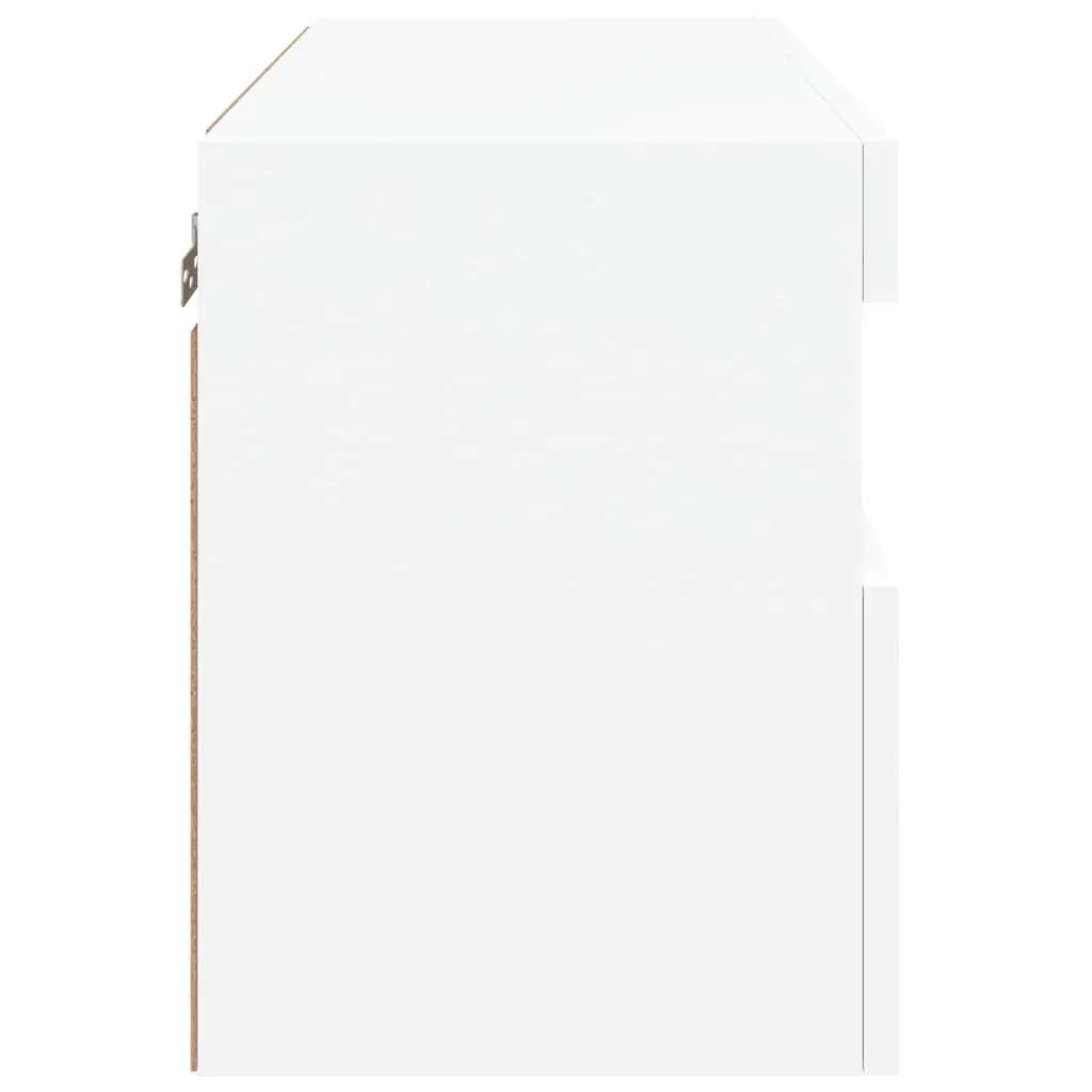 TV Wall Cabinet Floating Media Unit White 60x30x40 cm RGB LED Lights