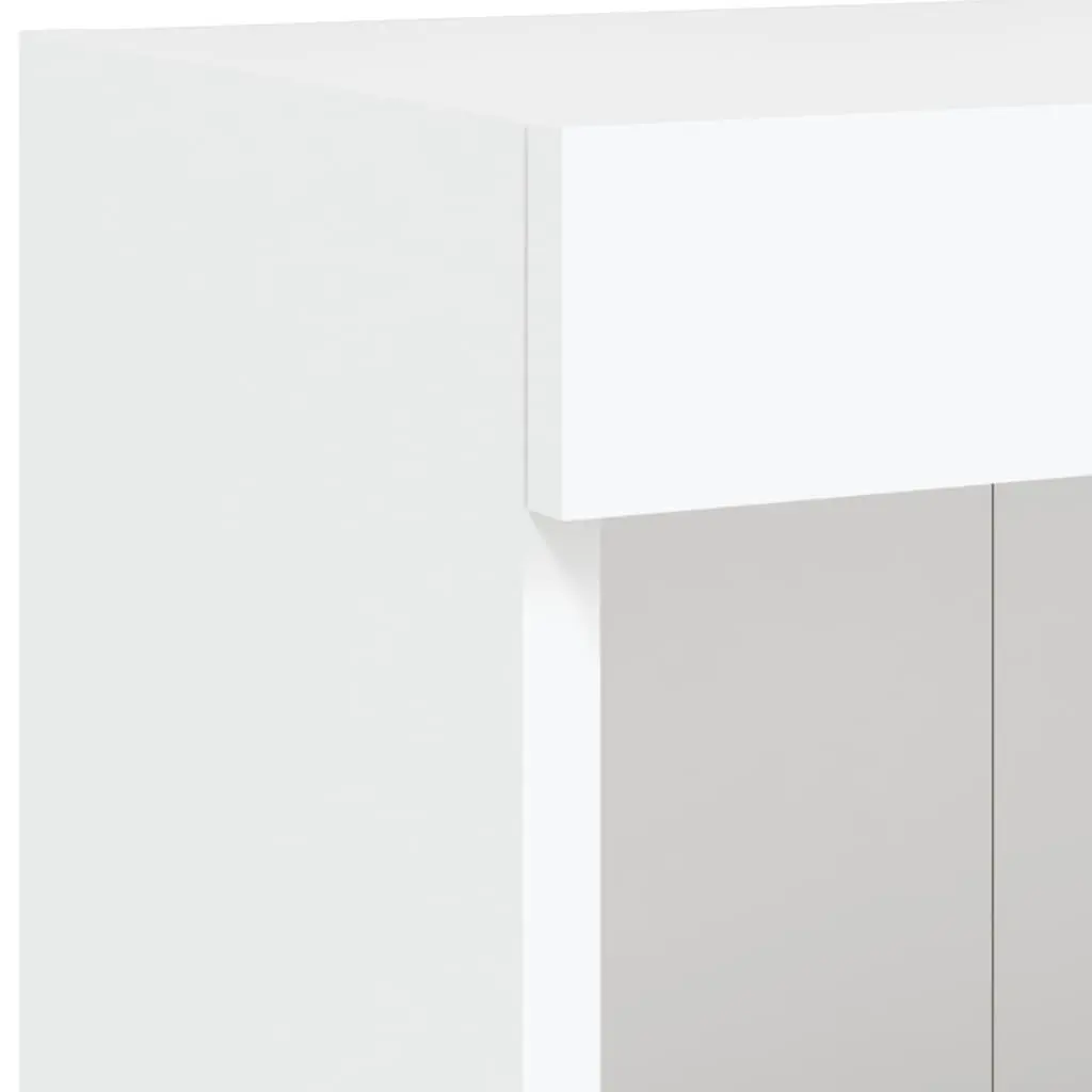 TV Wall Cabinet Floating Media Storage Unit with RGB LED Lights White