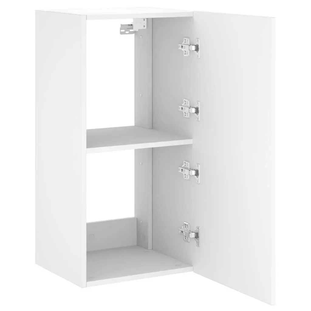 TV Wall Cabinet with RGB LED Lights Floating Storage Unit White 40.5 x 35 x 80 cm