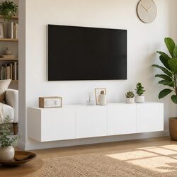 Wall-Mounted Storage Unit with RGB LED Lights, 2 pcs