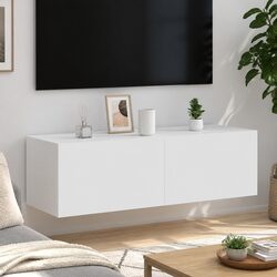 Wall-Mounted TV Cabinet with RGB LED Lighting