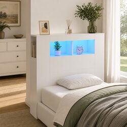 100cm White LED Headboard with RGB Lighting