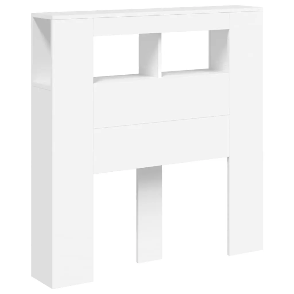 LED Headboard White Engineered Wood 100cm Modern with RGB Lights