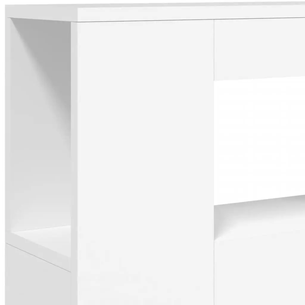 LED Headboard White Engineered Wood 100cm Modern with RGB Lights